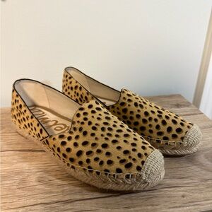 Sam Edelman Kesia Animal Print Espadrille Loafer Flats 8 1/2